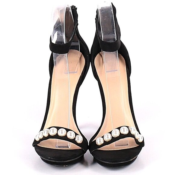 Wild Diva Lounge Retro Pearl embellished strap High Heel Stiletto Sandal 5.5 - Picture 7 of 14
